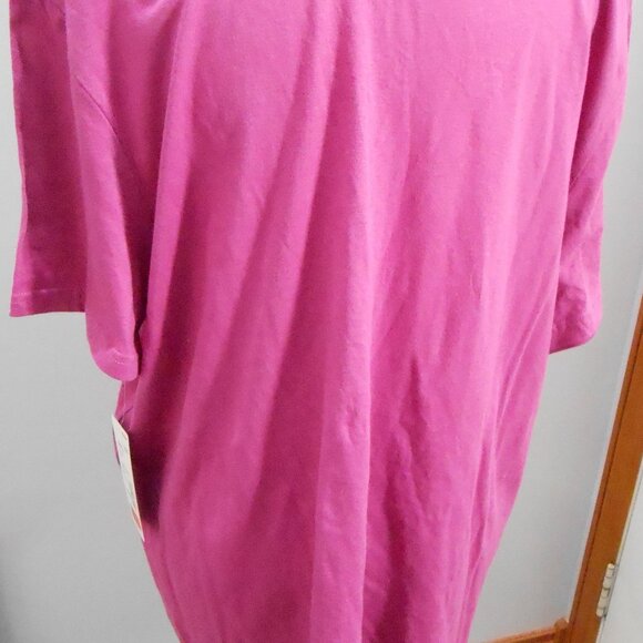 Jayne B Collection Fuchsia Ladies V-Neck Floral Short Sleeve Top-Size-20/22W - Picture 7 of 7